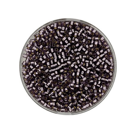 Miyuki Delica 11/0 (2mm), 9 g, Silverlined dark purple