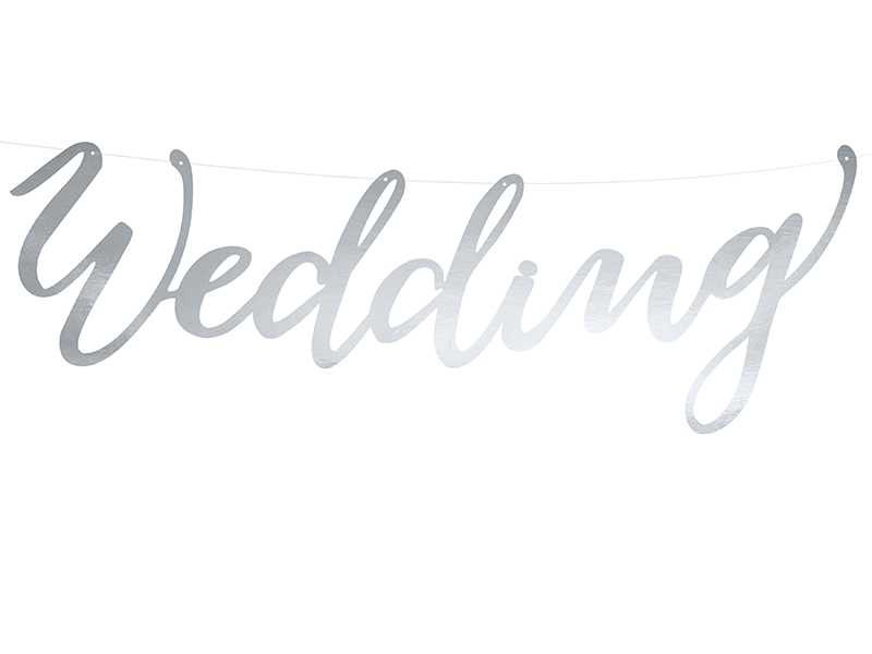 Banner Girlande "Wedding" Schriftzug 16,5x45cm