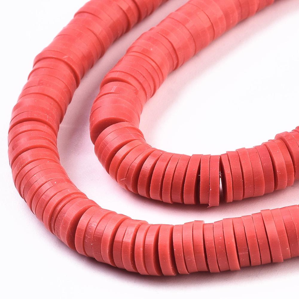 Heishi-Perlen Polymerclay Perlenscheiben 6x1mm 380-400Stk/Strang