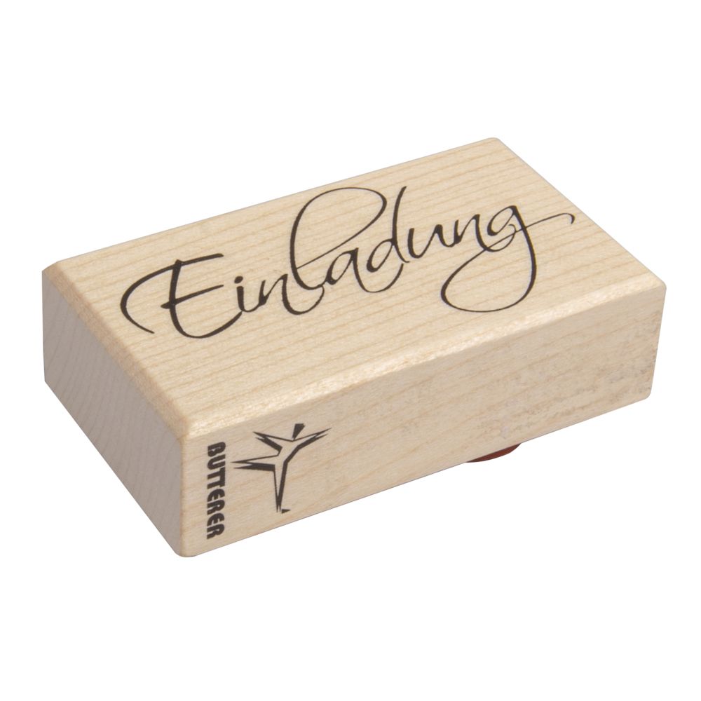 Holz-Stempel Einladung 4x7cm