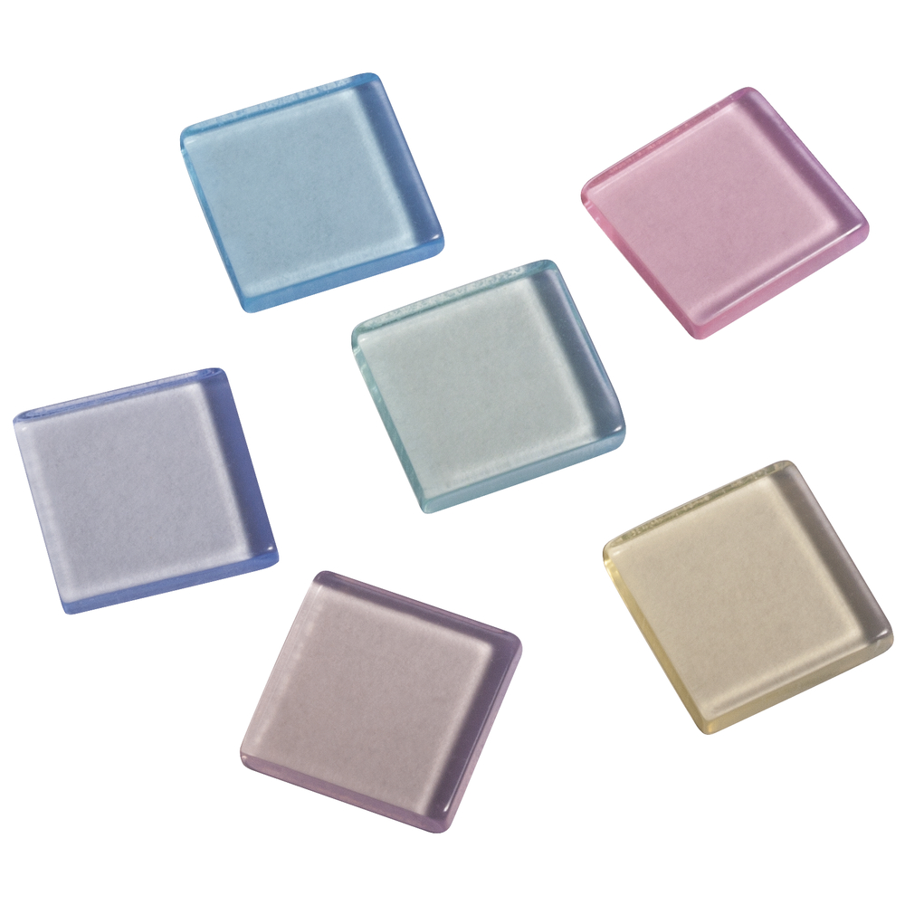 Acrylmosaik transparent pastell, 1x1 cm, 50 g/ ca. 205 Stück Acryl-Mosaik