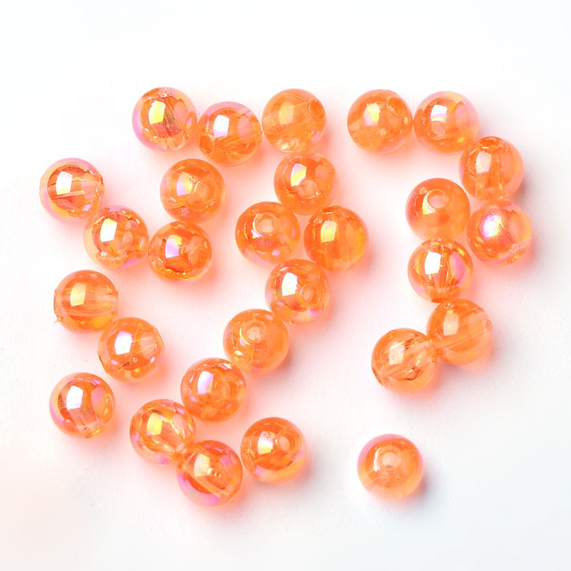 Acrylperlen transparent irisierend 6mm, 350Stk./Pkg 