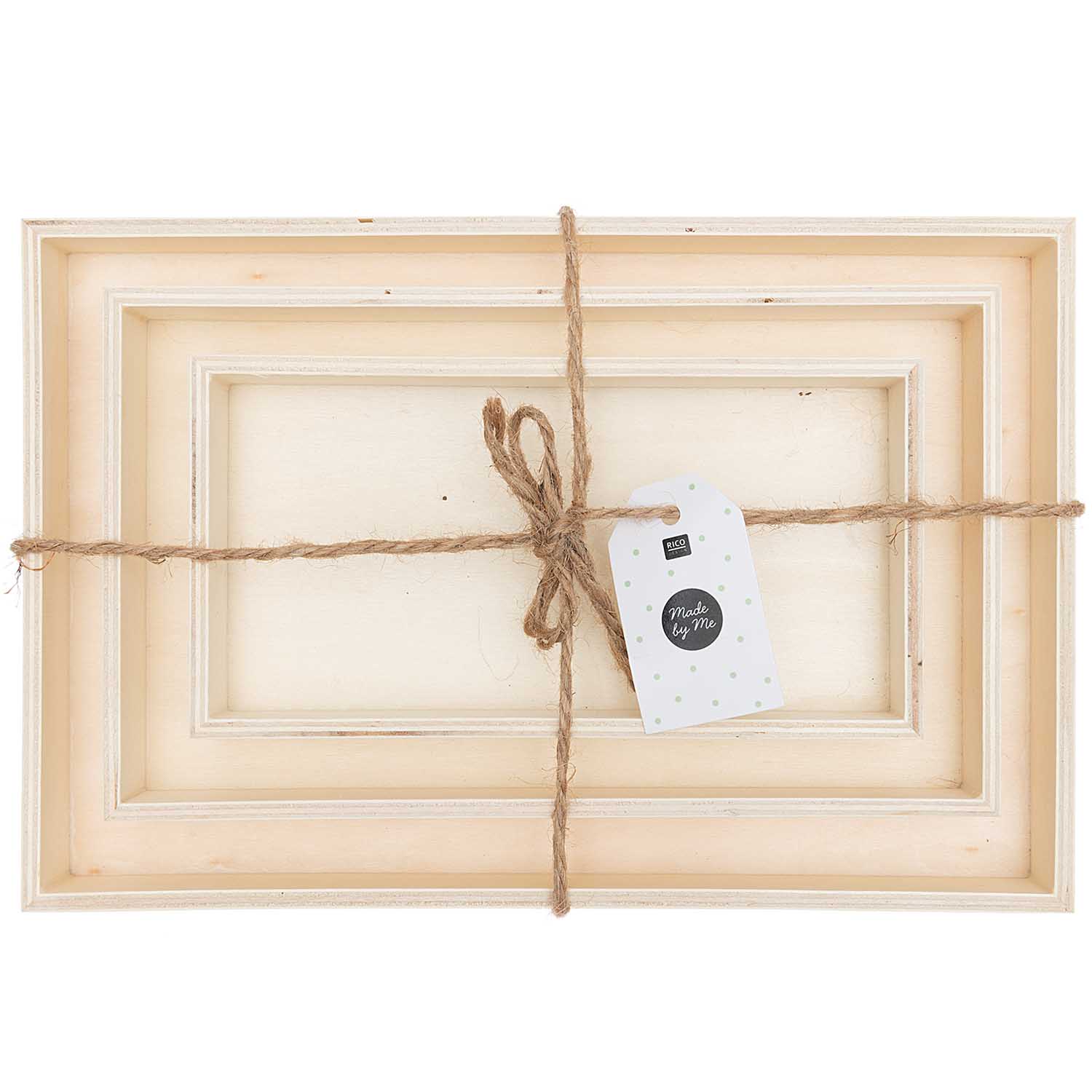 Holztablett rechteckig natur 18x9,5cm / 22x13cm / 26x17cm 3 Stück 100% FSC Holztablett rechteckig natur 18x9,5cm / 22x13cm / 26x17cm 3 Stück 100% FSC