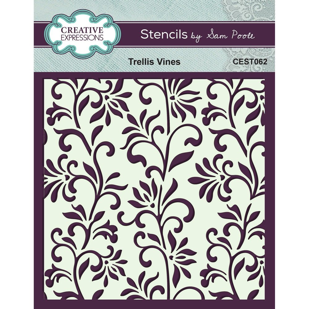 Creative Expressions  Schablone Trellis vines 15,24x15,24cm