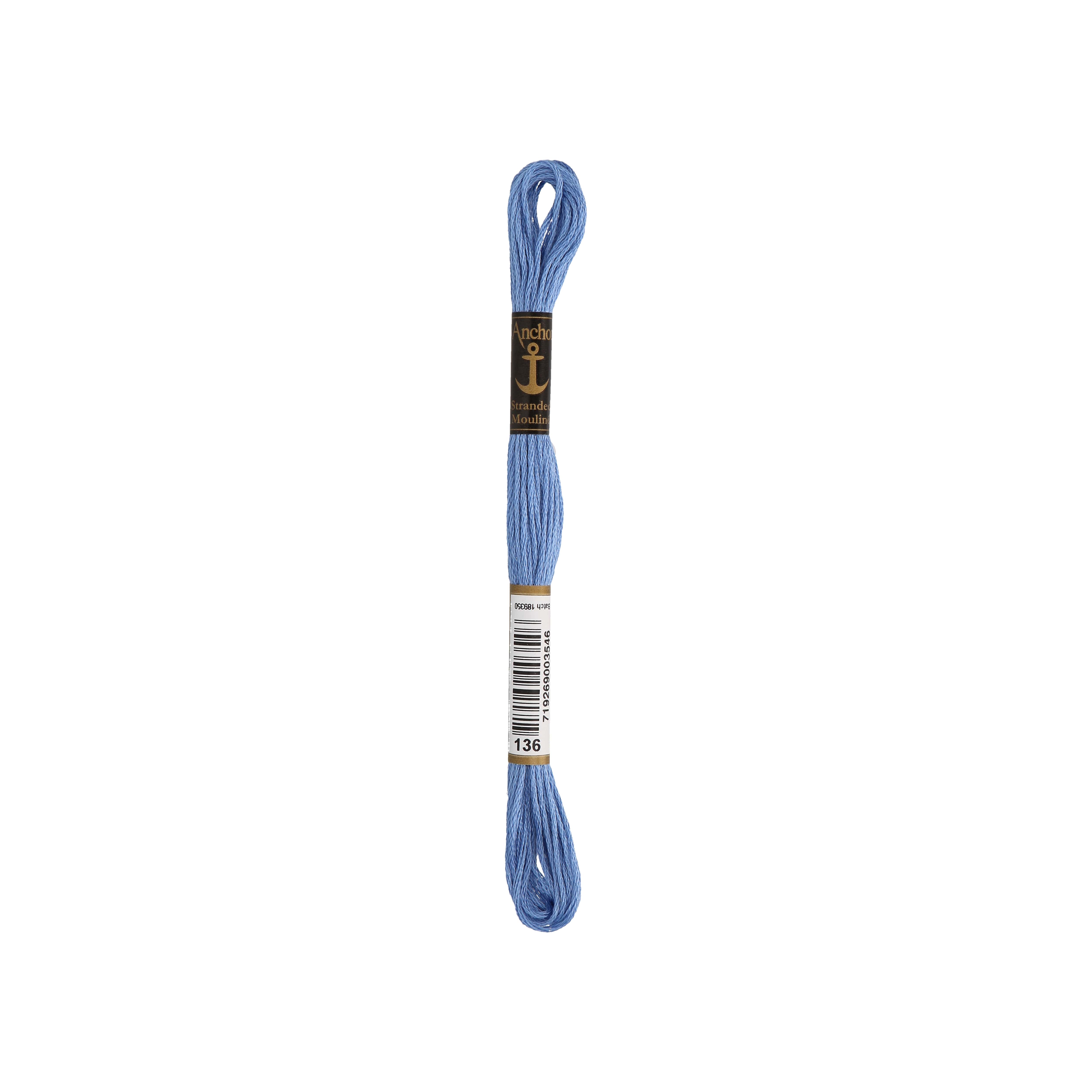 Anchor -Stranded Mouliné-Garn KORNBLUMENBLAU Sticktwist 6-fädig 100% Baumwolle 8m Anchor -Stranded Mouliné-Garn KORNBLUMENBLAU Sticktwist 6-fädig 100% Baumwolle 8m