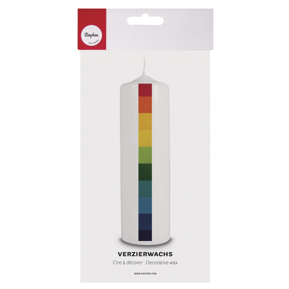 Wachsfolie Regenbogen-Set Verzierwachs-Platte 5x10cm 10 Stück 