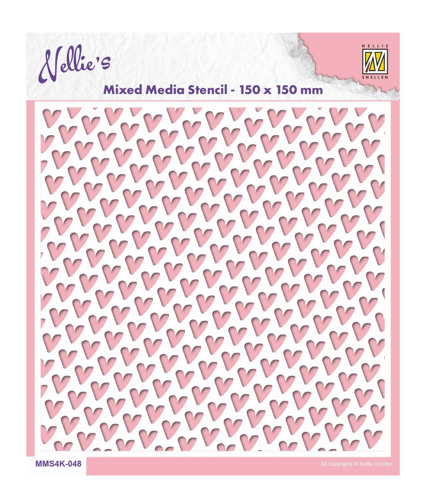 Nellie Snellen Schablone Herzen Hintergrund 15x15cm