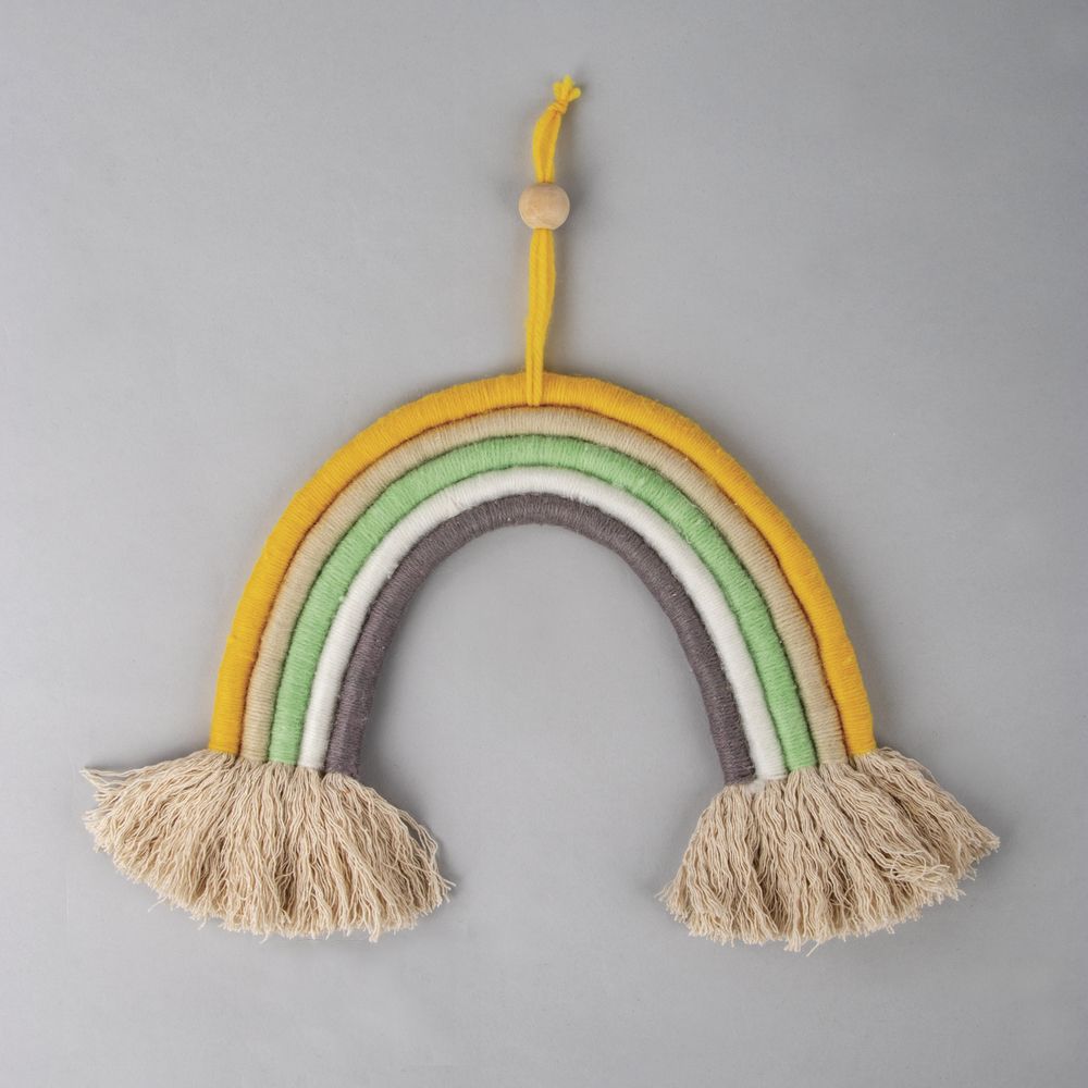 Bastelpackung Regenbogen aus Makramee Kordel+Wolle mit Anleitung Bastelpackung Regenbogen aus Makramee Kordel+Wolle mit Anleitung