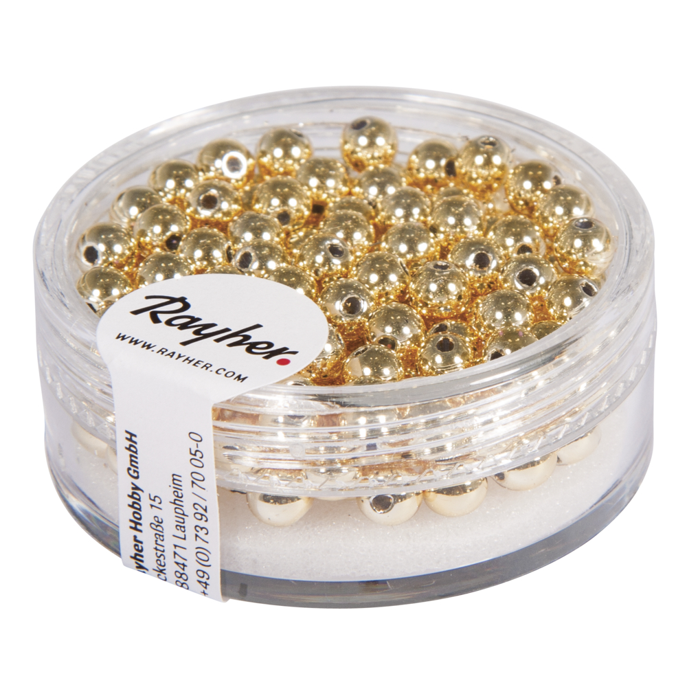 Wachsperle gold rund 4 mm 150 Stück/Dose