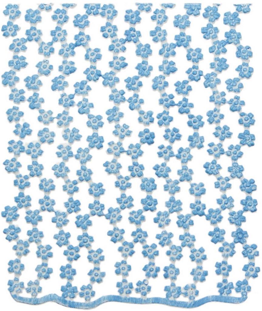 Wachsborte Blüten hellblau 2 Streifen ca. 22cm lang