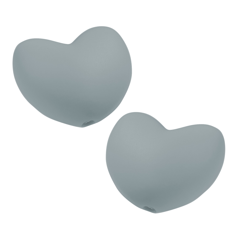 Schnulli-Silikon Perlen Herz 20mm 3 Stück Schnullerketten-Perle