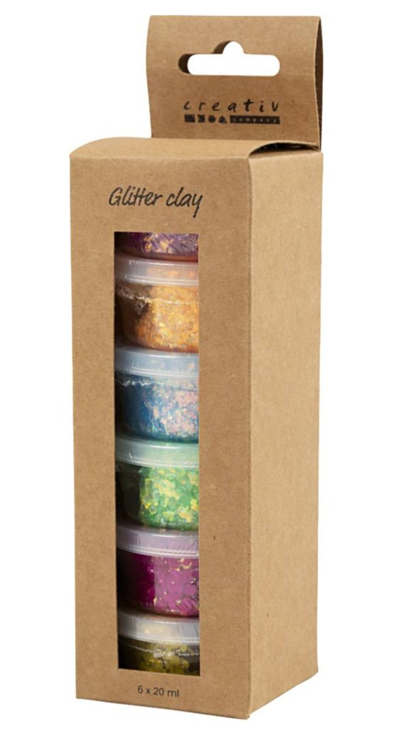 Glitter Clay 6 Dose 20 ml Sortierte Farben