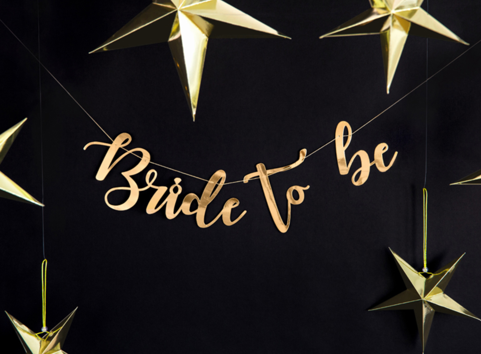 Banner Bride to be Spiegelkarton gold 80x19cm