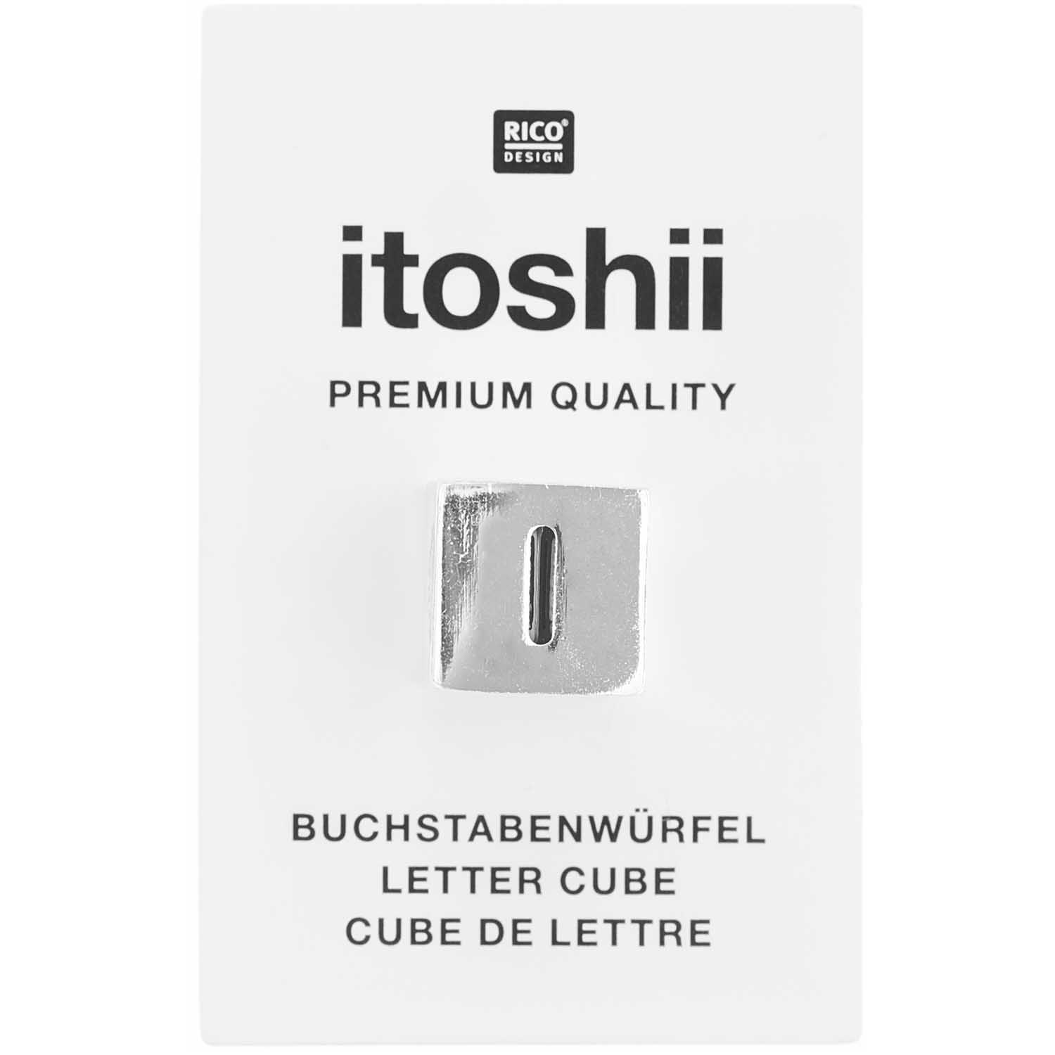 Buchstabenperle-Würfel silber 10x10mm Buchstabenperle-Würfel silber 10x10mm