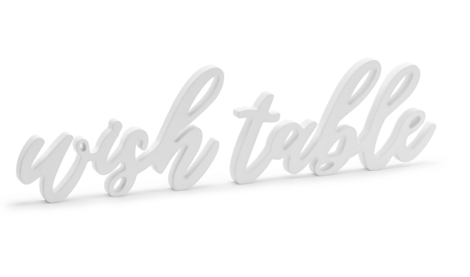 Holzbuchstaben-Schriftzug weiß Wish Table 40x10cm