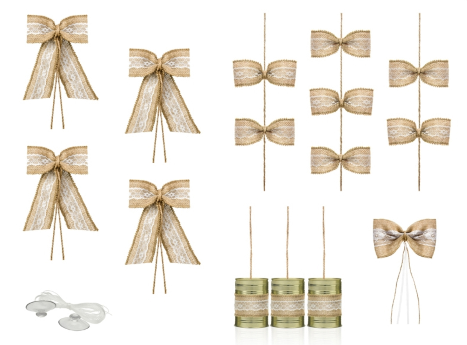 Autodekorations-Set Jute-Maschen DIY