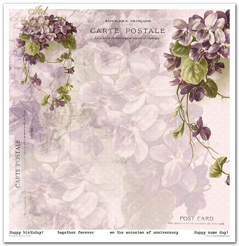 Scrapbooking Papier Set Flower Post Violet 10 Bögen 31x32cm 200g/m²