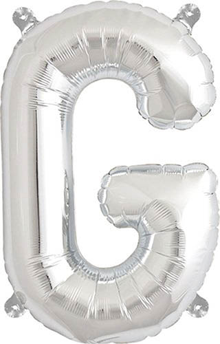 Foil Balloons Folienballone Alphabet ABC Buchstaben Zahlen silber 14"