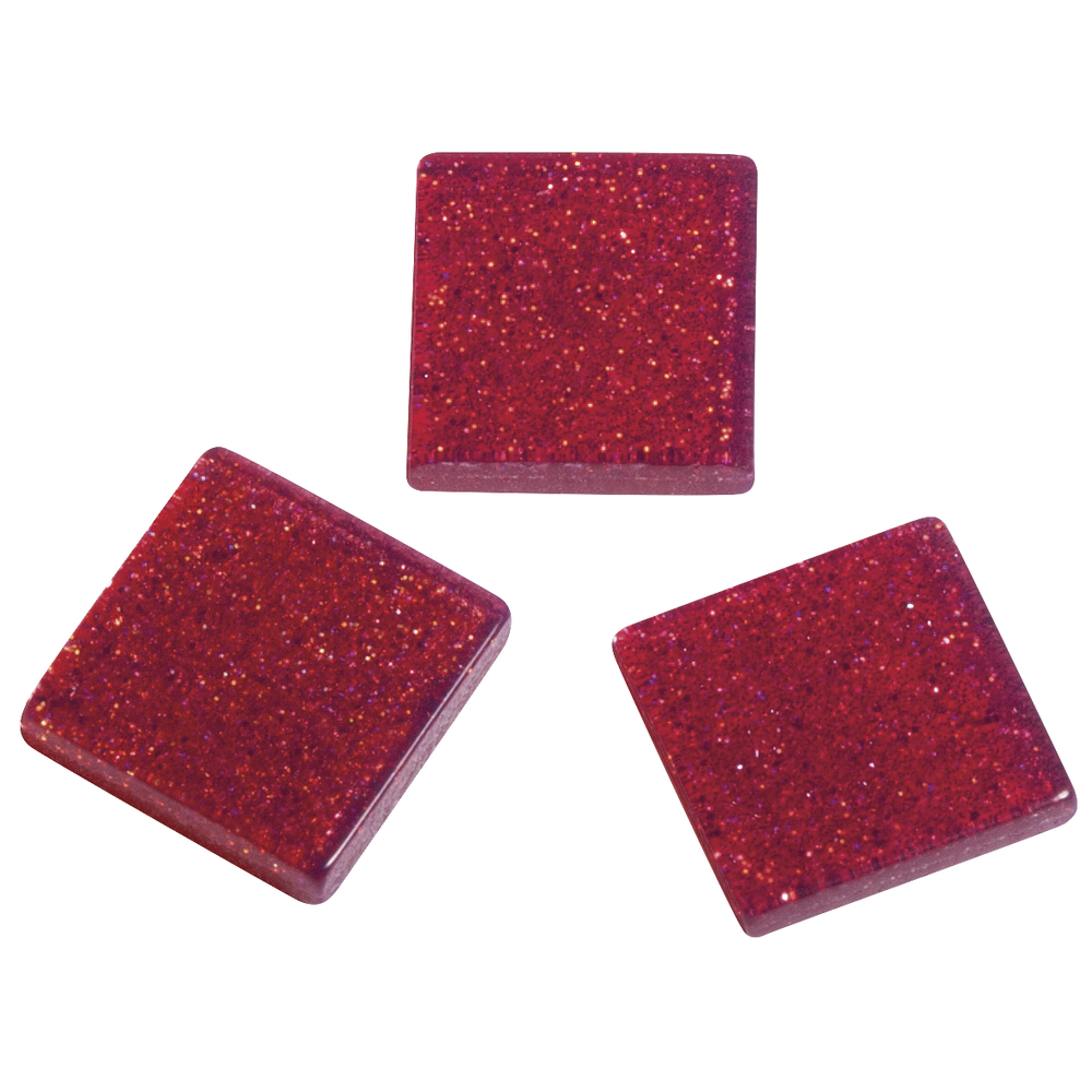 Acrylmosaik glitter bordeaux 1x1cm, 50g/ca.205 Stk. Acryl-Mosaik