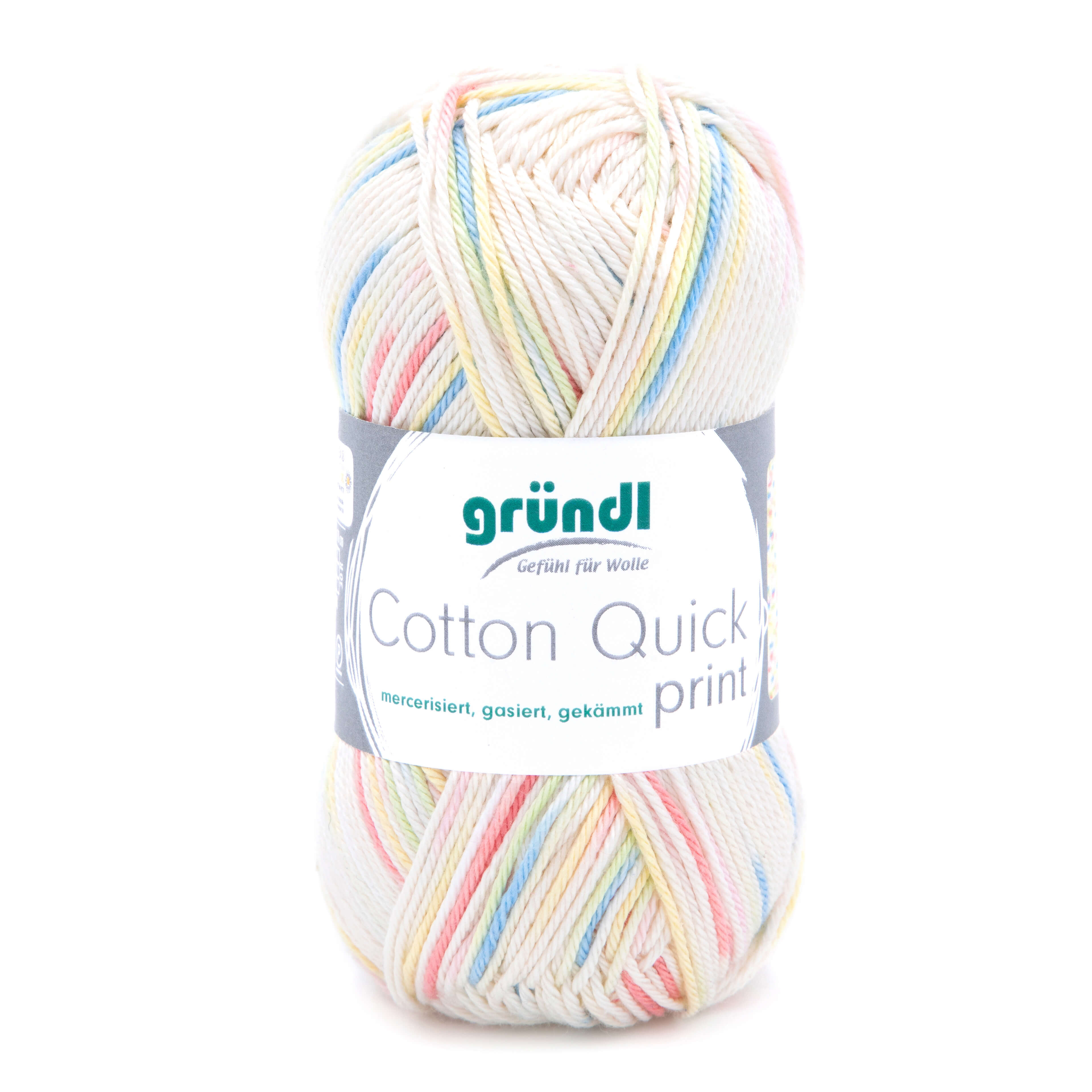 Gründl Cotton Quick Print 50g 125m 100 % Baumwolle (mercerisiert, gasiert, gekämmt) Gründl Cotton Quick Print 50g 125m 100 % Baumwolle (mercerisiert, gasiert, gekämmt)