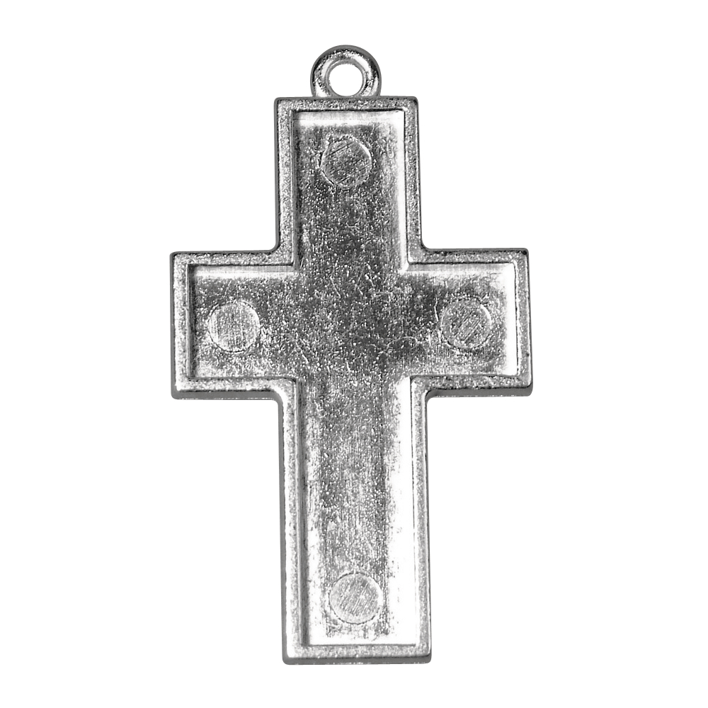  Schmuckkessel nickelfrei Kreuz 3,8x2,8cm, silberfärbig