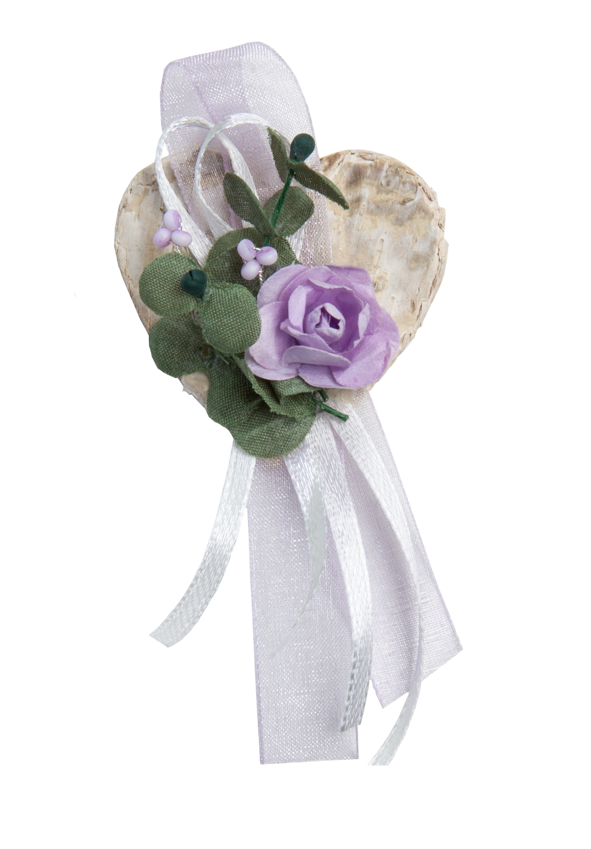 Gästeanstecker Birkenherz lila Rose und Eukalyptus,handgefertigt mit Anstecknadel Gästeanstecker Birkenherz lila Rose und Eukalyptus,handgefertigt mit Anstecknadel