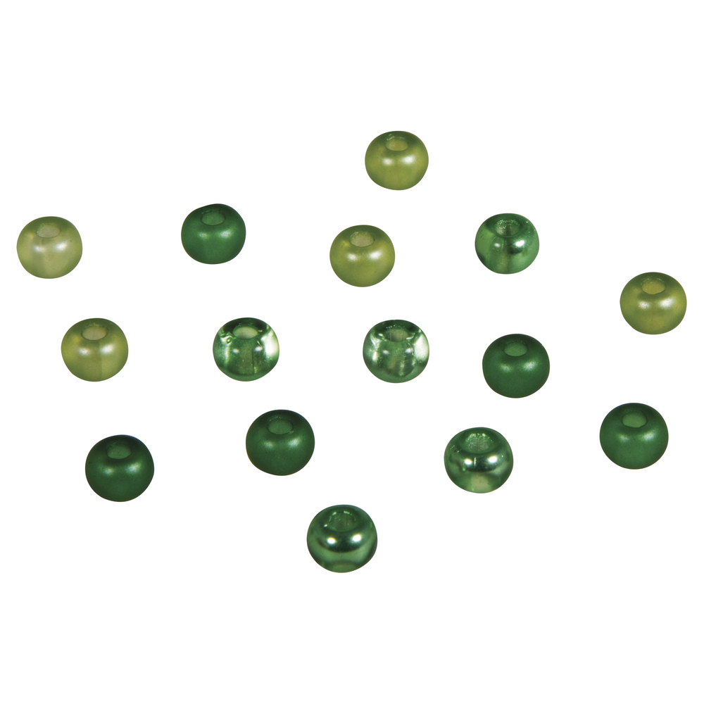 Rocailles Perlen mit Großloch, grün Mix, 5,5mm, 80 Stück