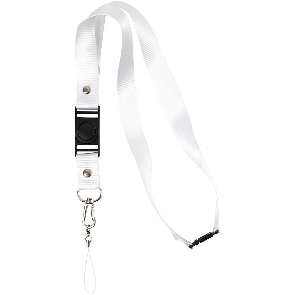 Schlüsselband 53x2cm, weiß, 5 Stück/Btl. Key Strap Schlüsselanhänger