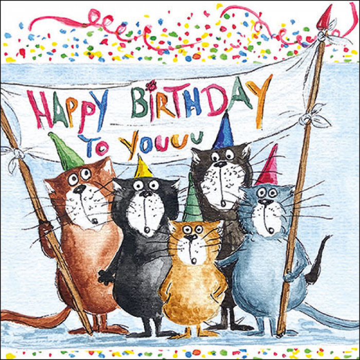 Ambiente Servietten Cats Birthday 33x33cm 20 Stück/Packung 