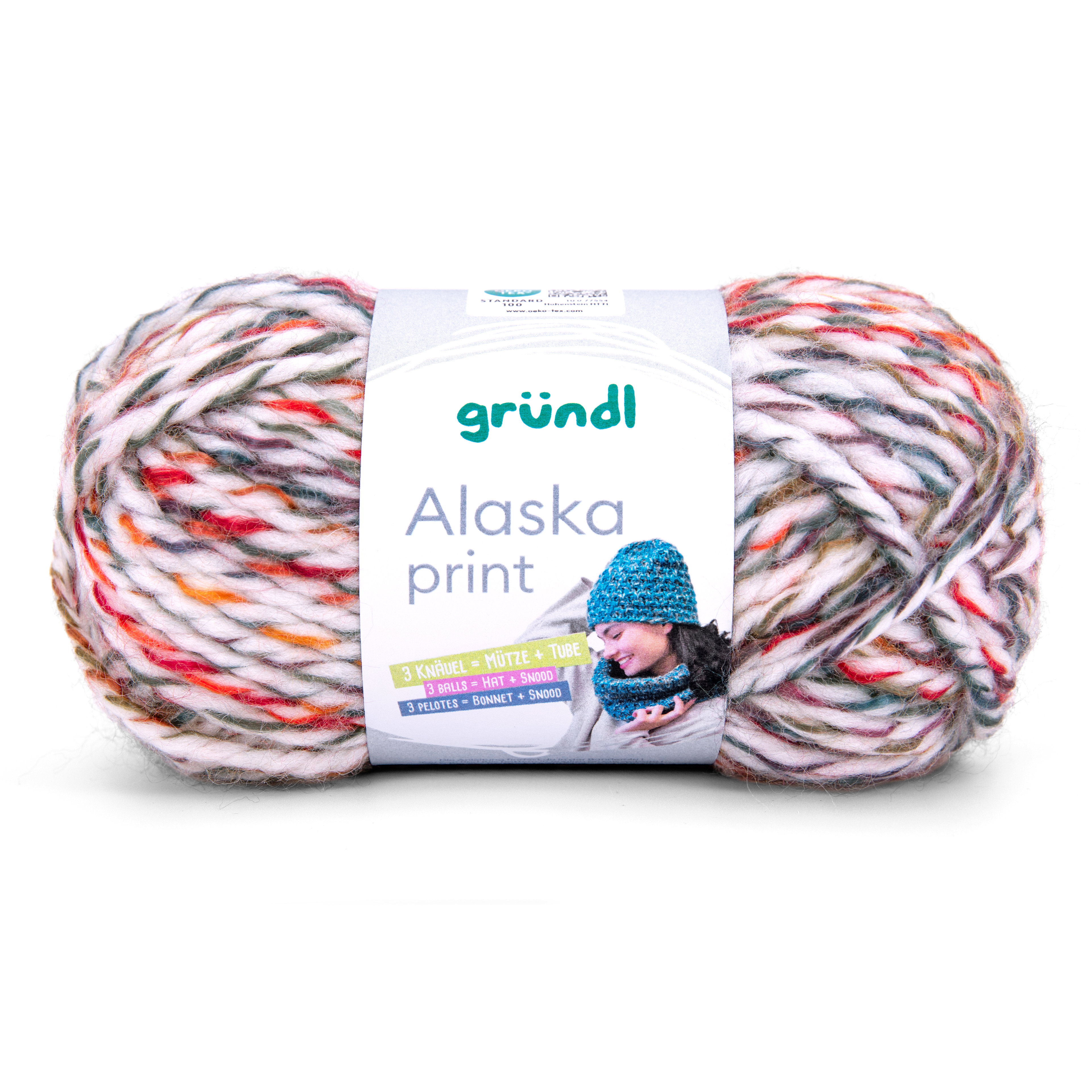 Gründl Alaska Print Wolle ICE COLOR 100g 75m