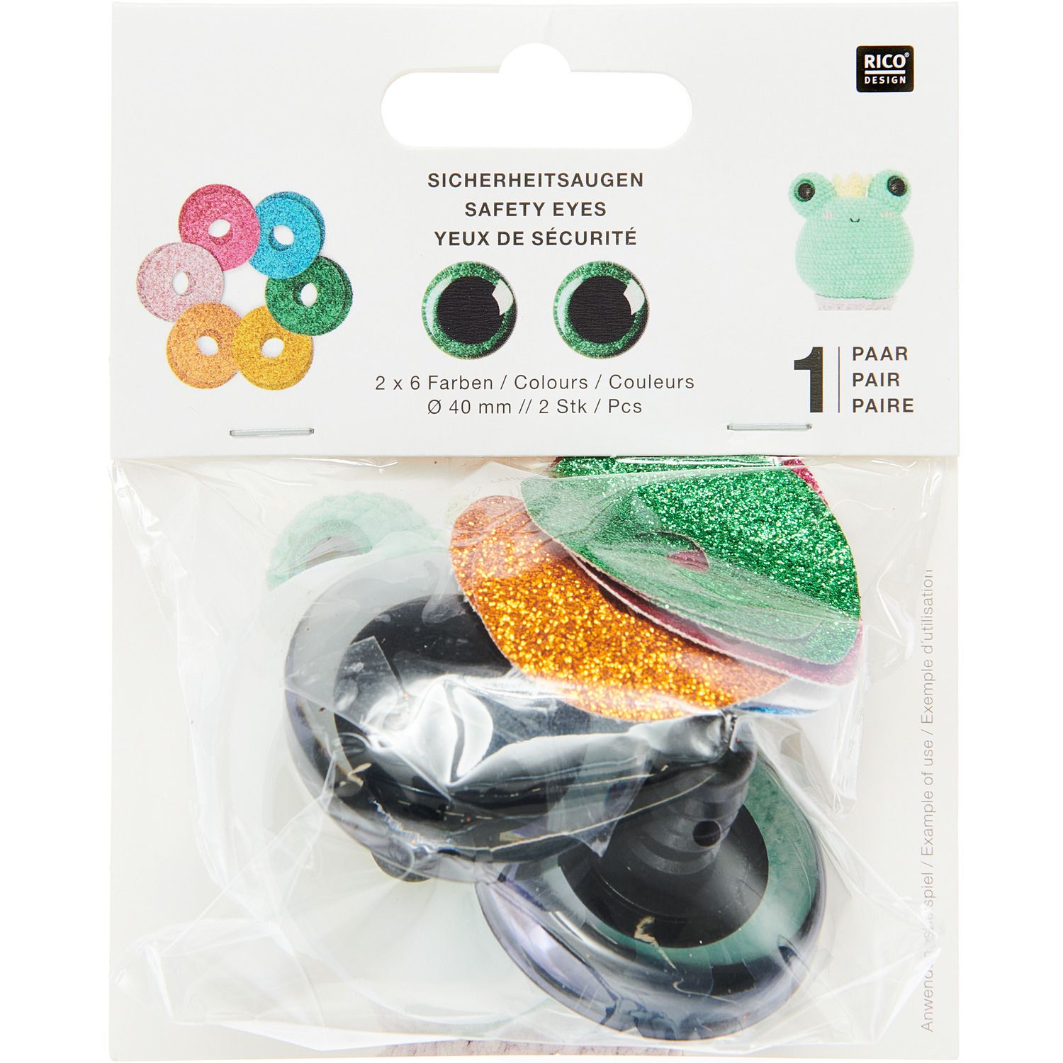 Glitzer Sicherheitsaugen-Set für Kuscheltiere 6 Farben in verschiedenen Größen 2 Stück/ 1 Paar Glitzer Sicherheitsaugen-Set für Kuscheltiere 6 Farben in verschiedenen Größen 2 Stück/ 1 Paar
