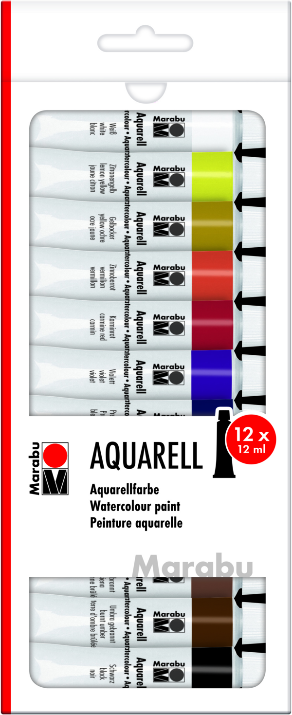 Aquarellfarben-Set 12 x 12 ml Tuben