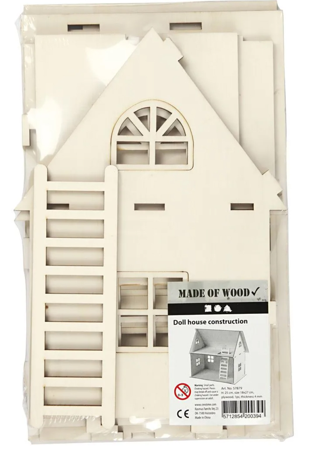 Puppenhaus zum Zusammenbauen aus Holz H 25cm 18x27cm 1 Stück Puppenhaus zum Zusammenbauen aus Holz H 25cm 18x27cm 1 Stück