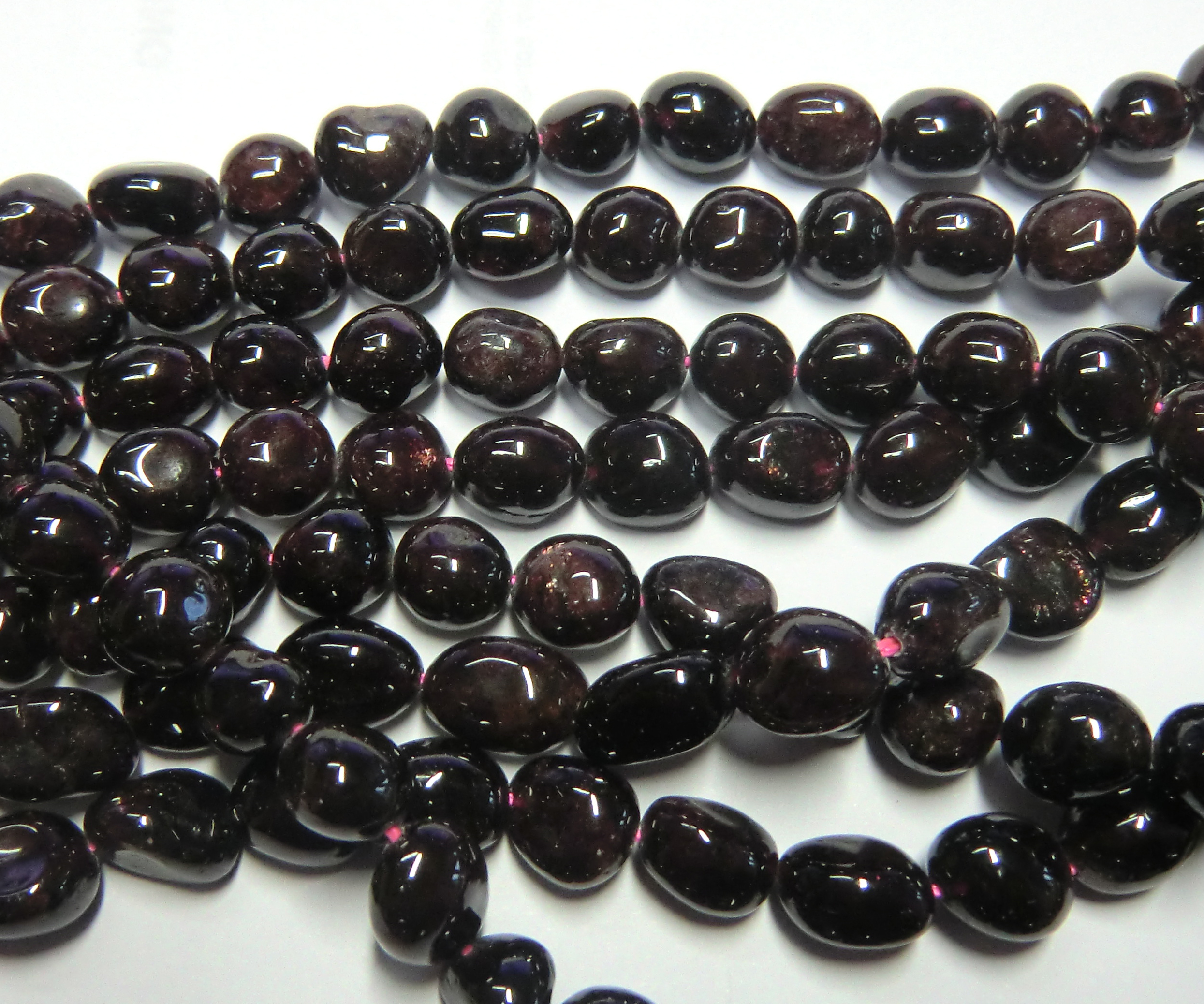 Halbedelsteinstrang Granat Nuggets, 10-12mm, 