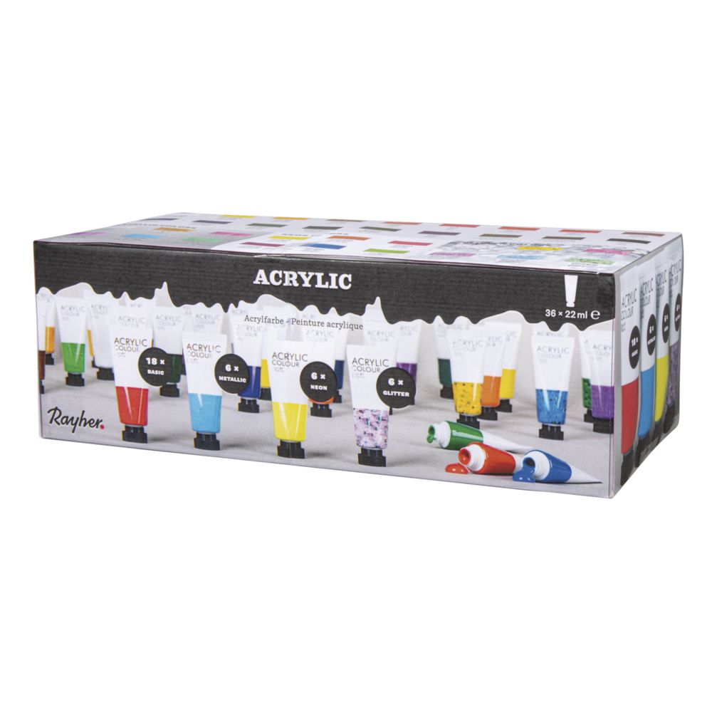 Acrylfarben Künstler Set 36 Farben x 22ml Set  bunt