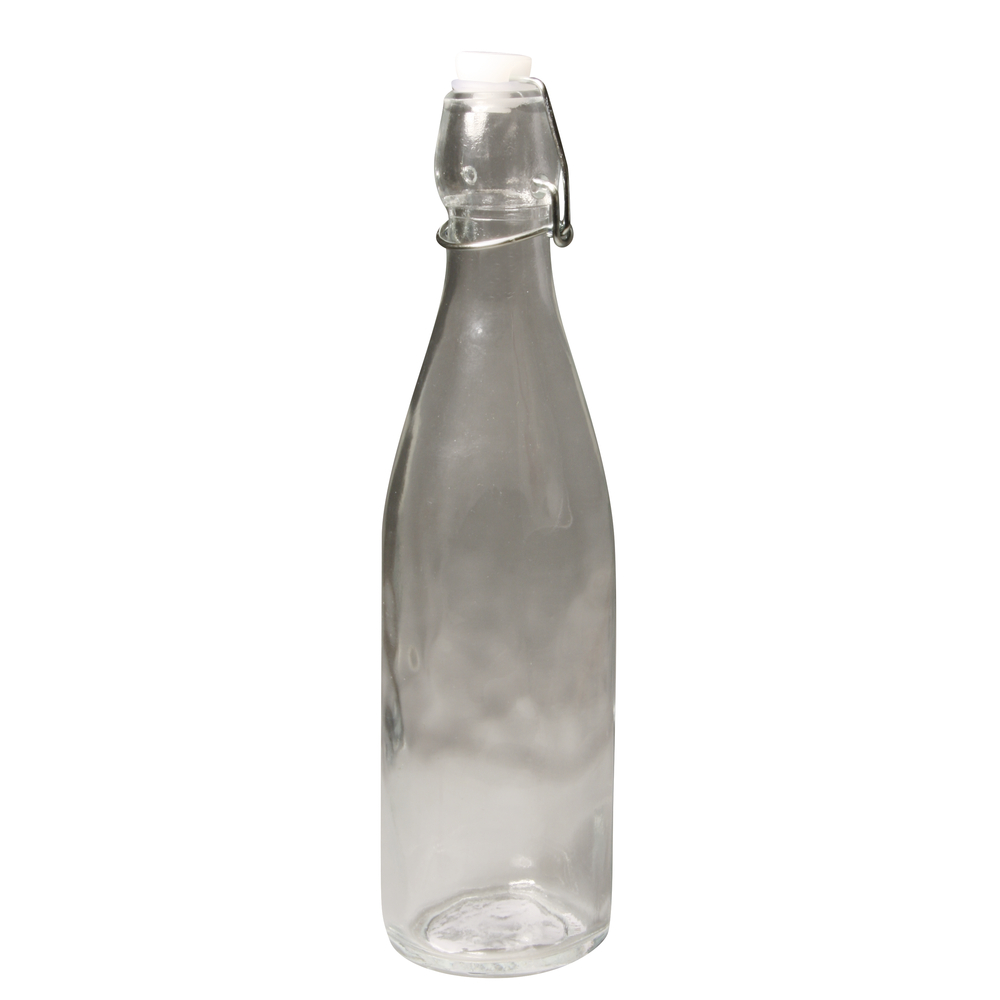 Glasflasche mit Bügel und Stoppel, 27 cm hoch, 500 ml