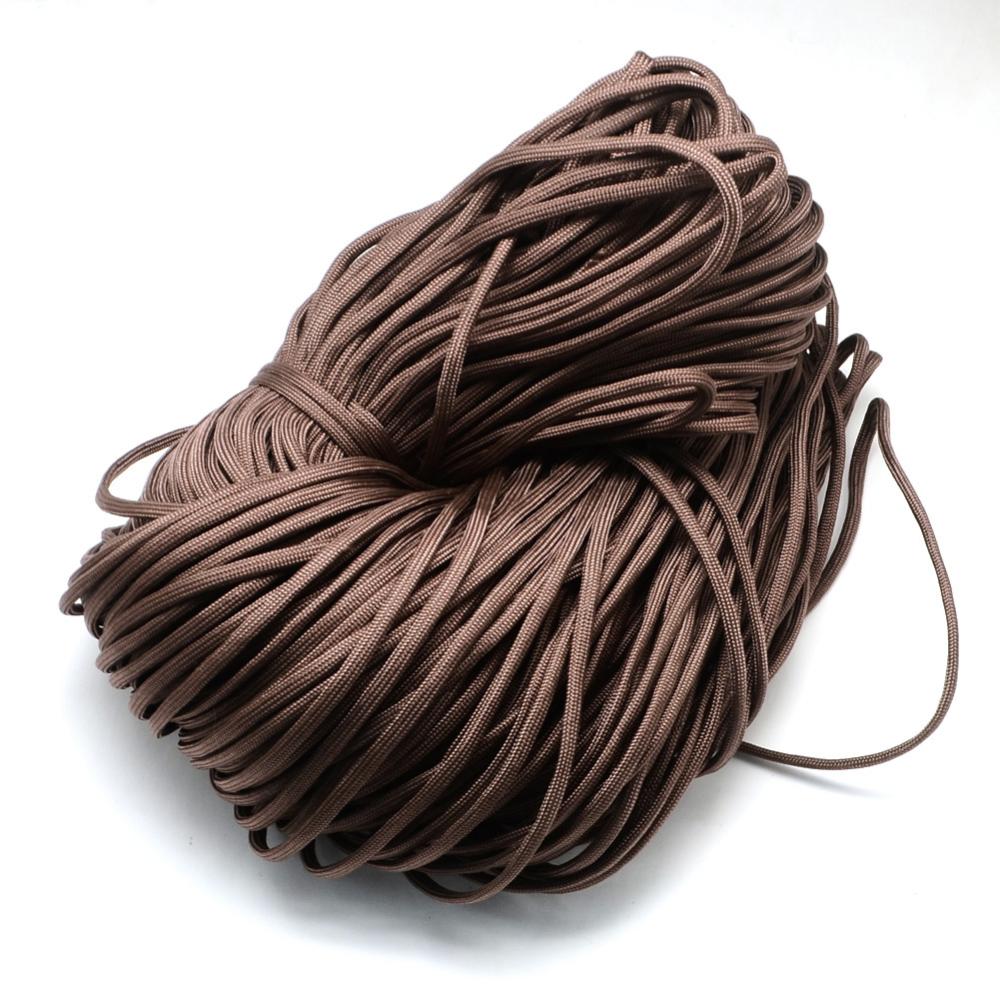 Paracord Kordel UNI DUNKELBRAUN einfärbig 4mm 6,4m/ Bund 