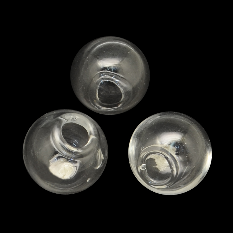 Glaskugeln offen 20mm, klar, 3mm Loch zum Befüllen, 5 Stück/Pkg
