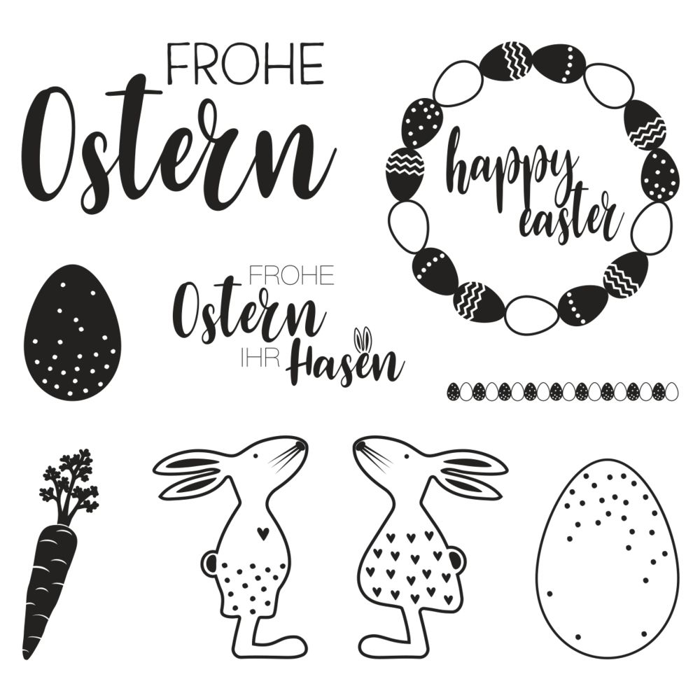 Silikonstempel Osterfreude 102,5x97mm 9 Motive 1 Bogen