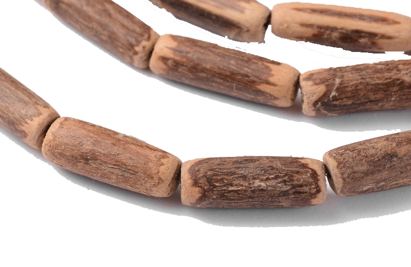 Naturperlen Cocos Röhre 3-4x14-19mm, 48 Stück/Strang