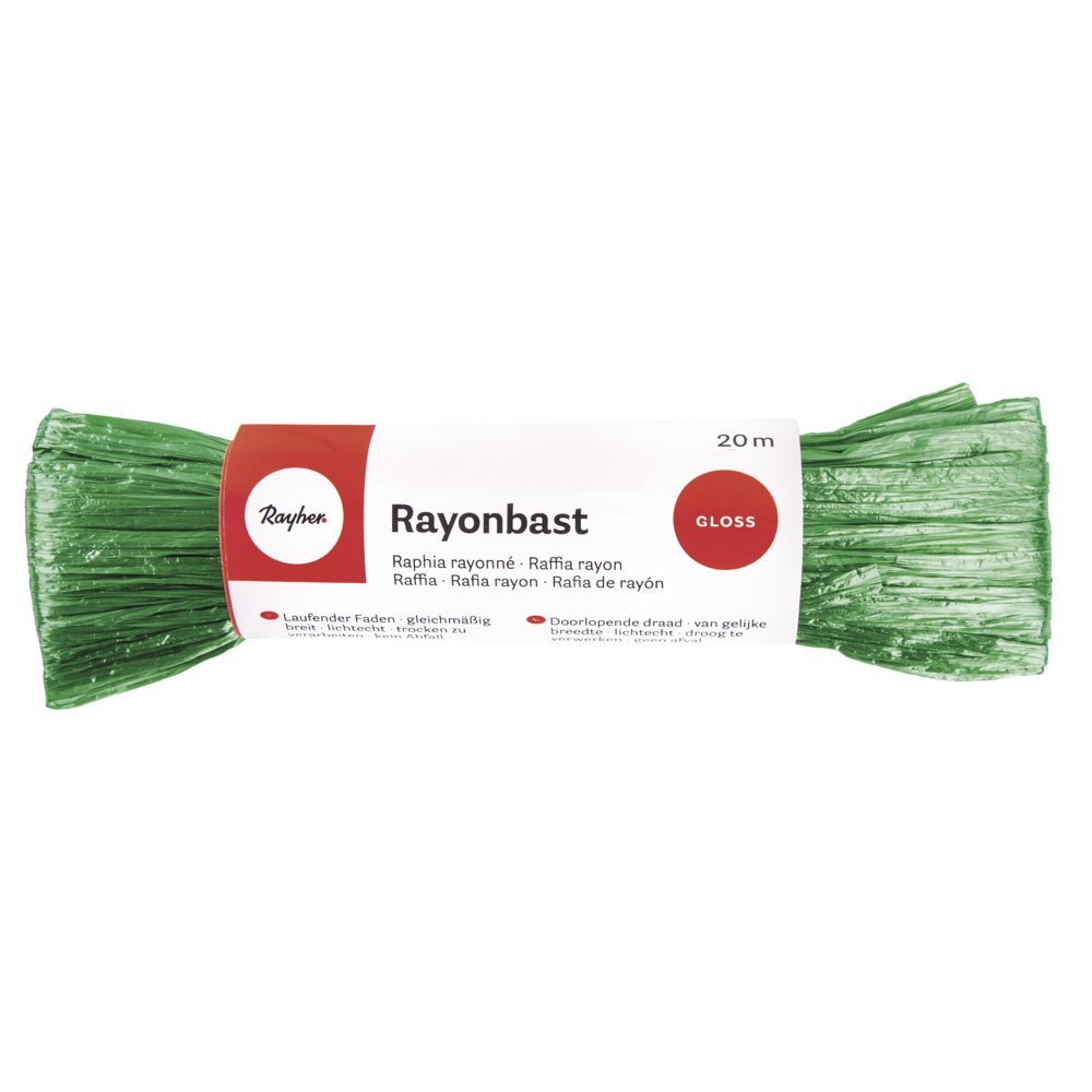 Rayonbast, grün 20m Kunstbast Raffia