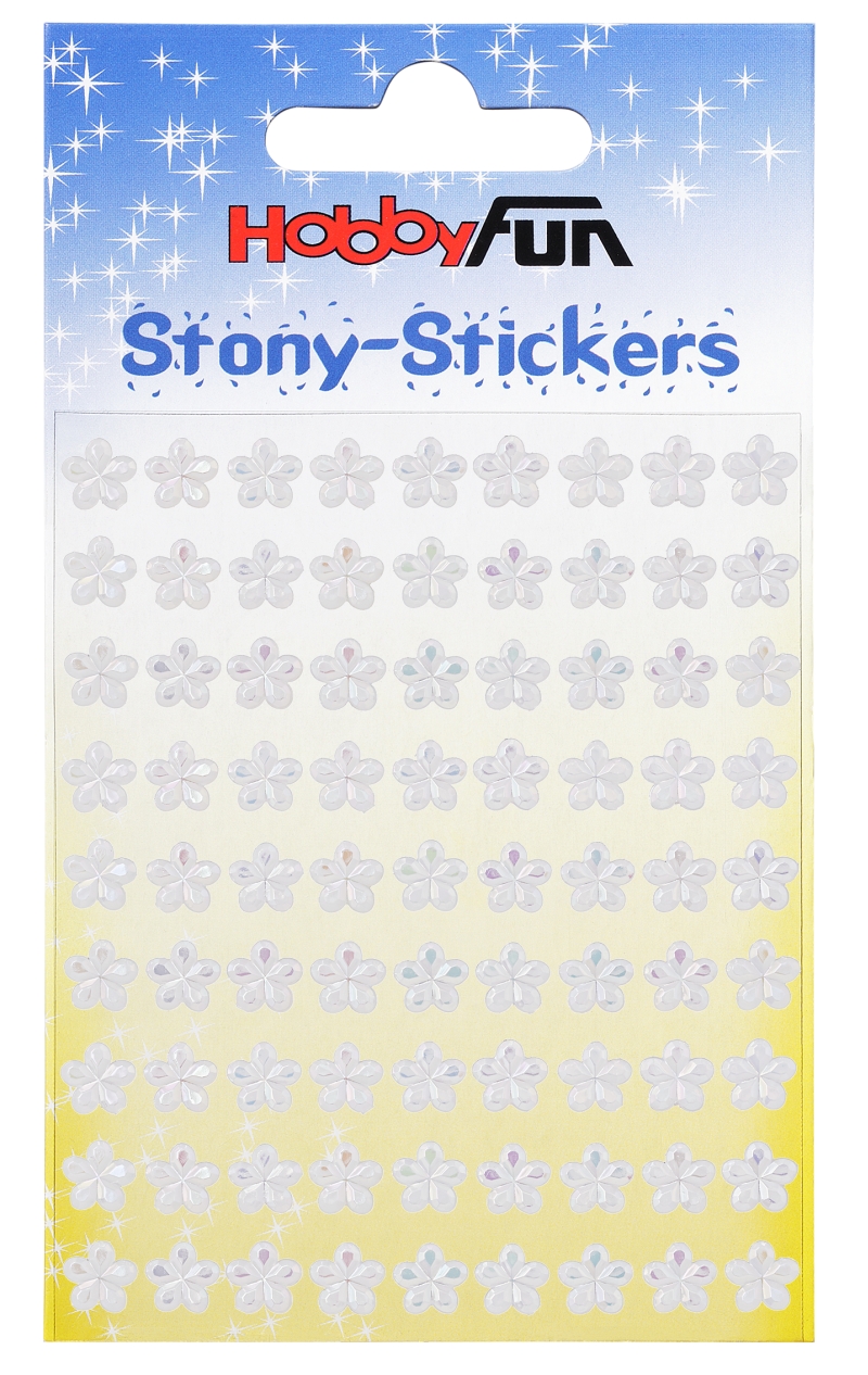 Blumensticker Stony-Stickers irisierend weiß 5mm