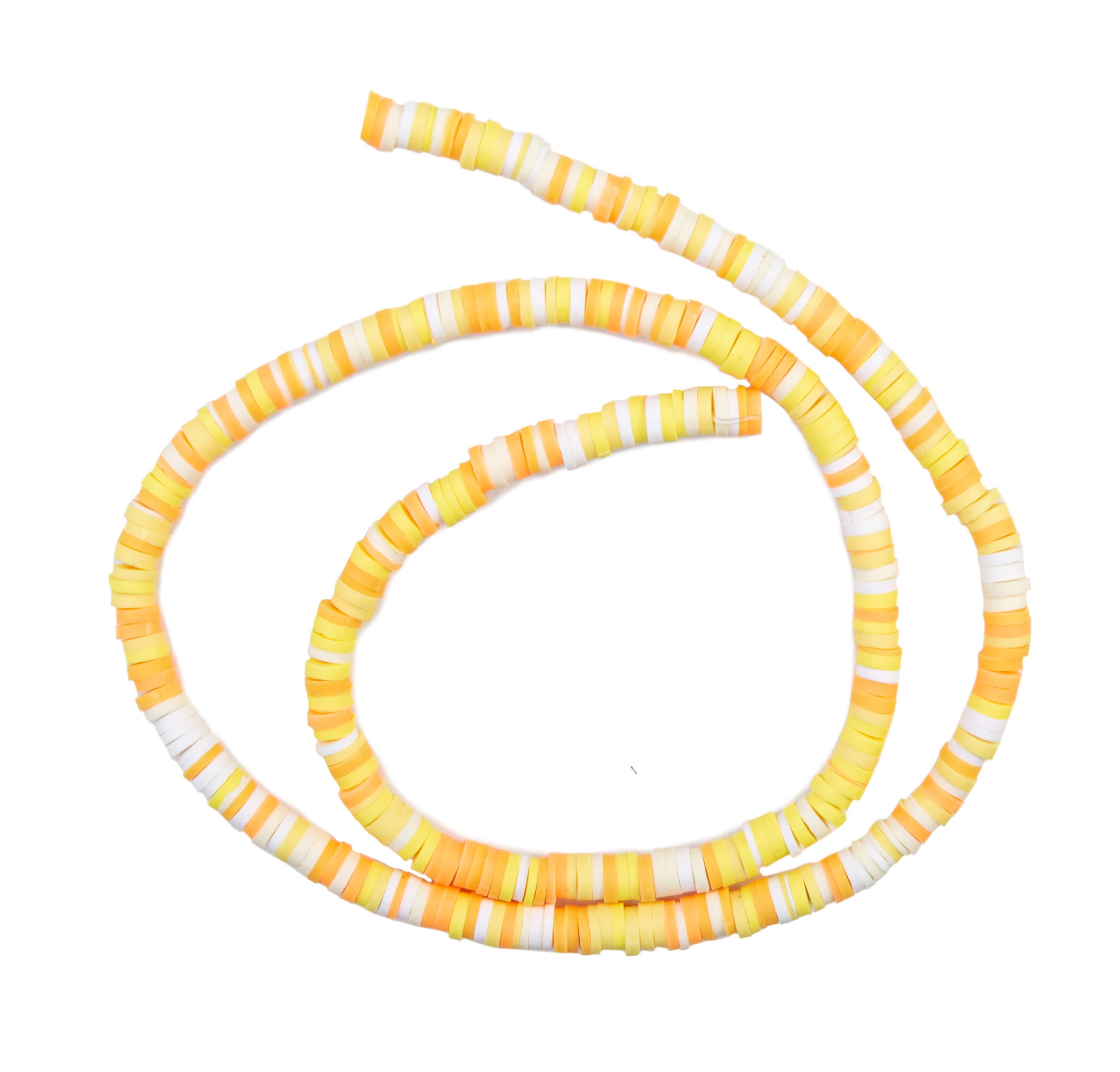 Heishi-Perlen Polymerclay Gelbtöne Perlenscheiben 4x1mm 380-400Stk/Strang