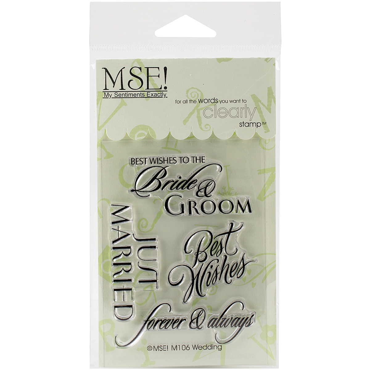 My Sentiments Exactly Wedding Hochzeit Just Married Bride Groom Silikonstempel transparent Clear Stamps 3"X4" Sheet