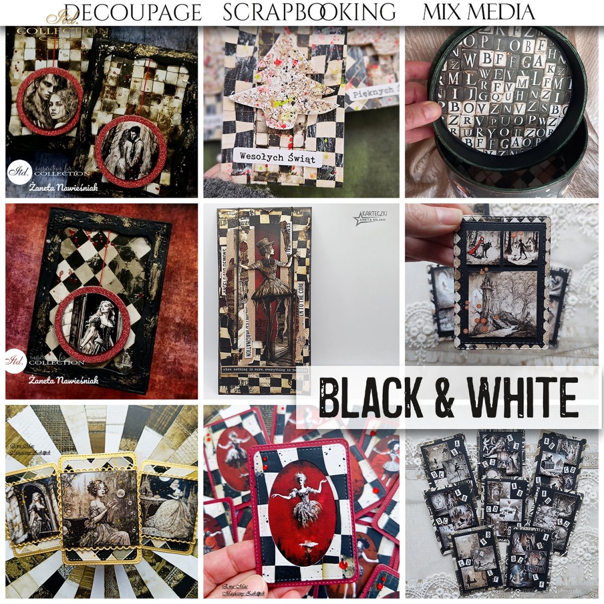 Scrapbooking Papierset Black & White 11 Bögen FSC Recycled 200g/m² Scrapbooking Papierset Black & White 11 Bögen FSC Recycled 200g/m²