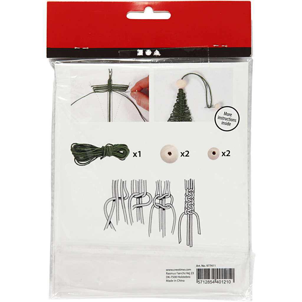 Mini Bastelpackung Baum Makramé, 11 cm, 2Stück/Set