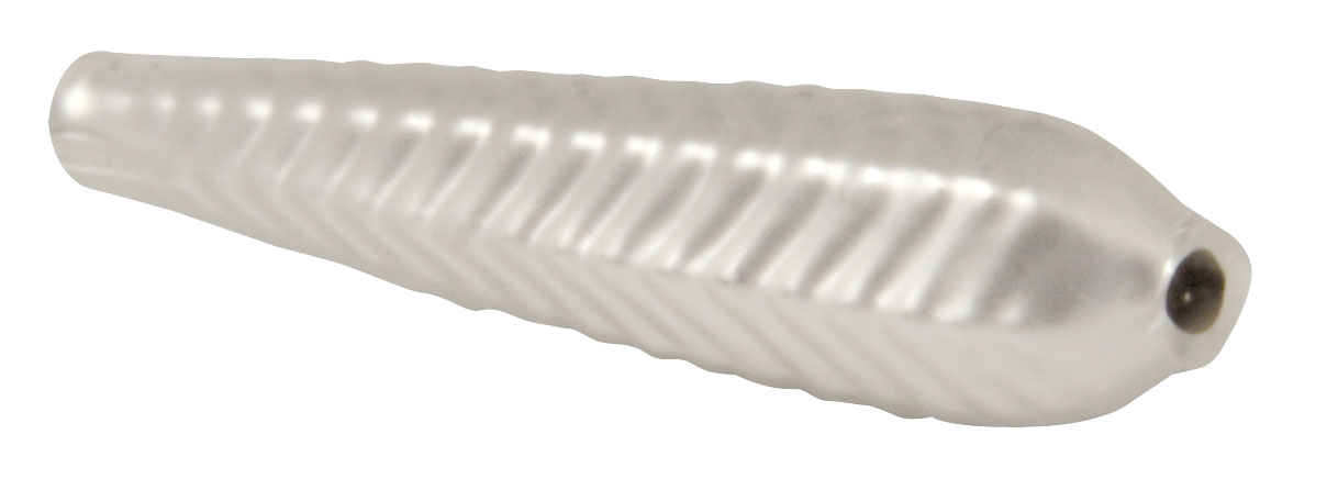 Hohlglas-Tropfen 32 x 8 mm, strukturiert, 12 Stück, weiss matt