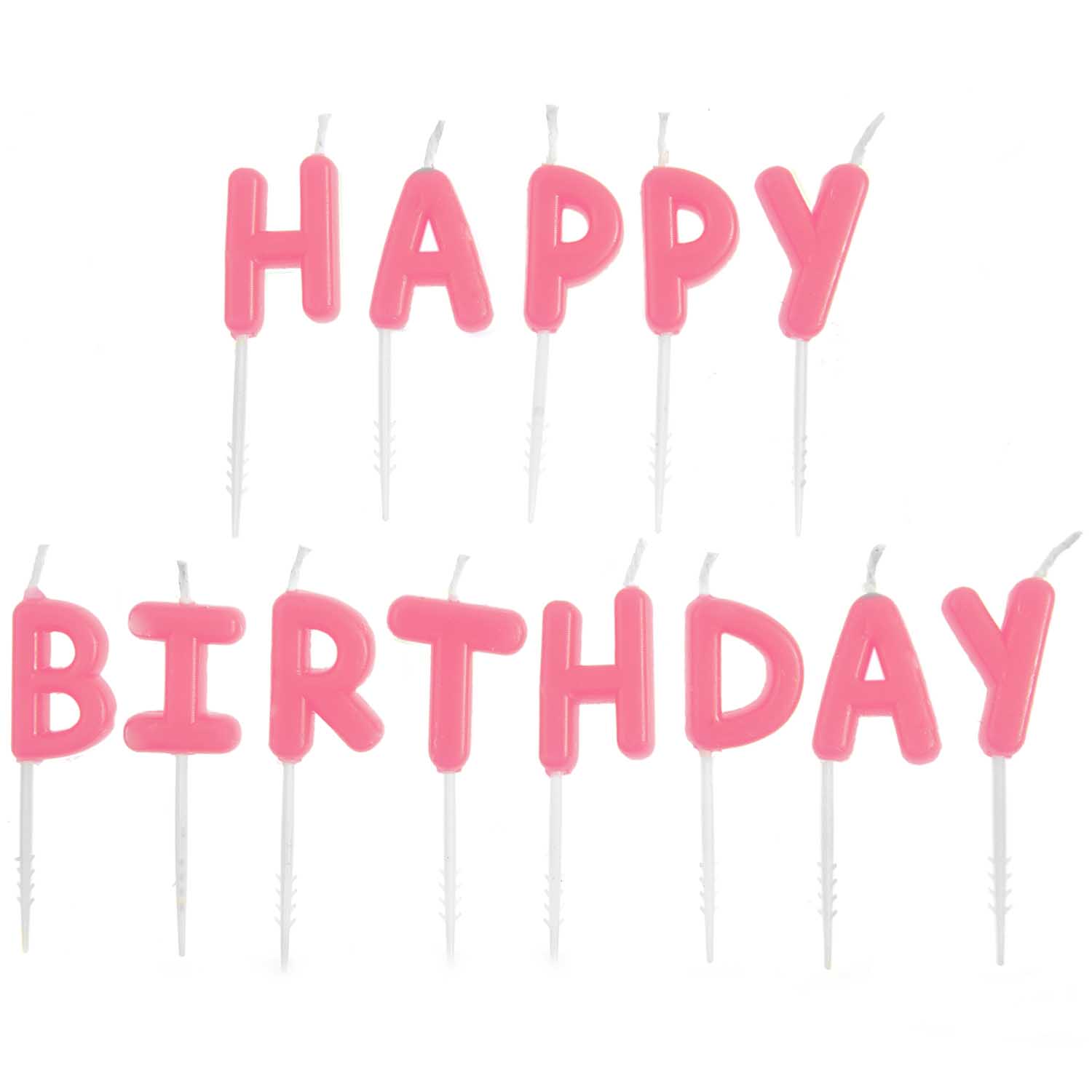 Kerzen Happy Birthday Neon Pink 13 Stück 