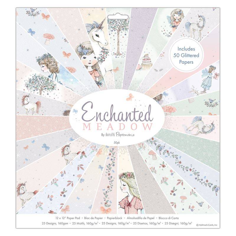 Enchanted Meadow Paper Pad Papierblock 12"x12" 50 Blatt 25 Designs 160g/m²