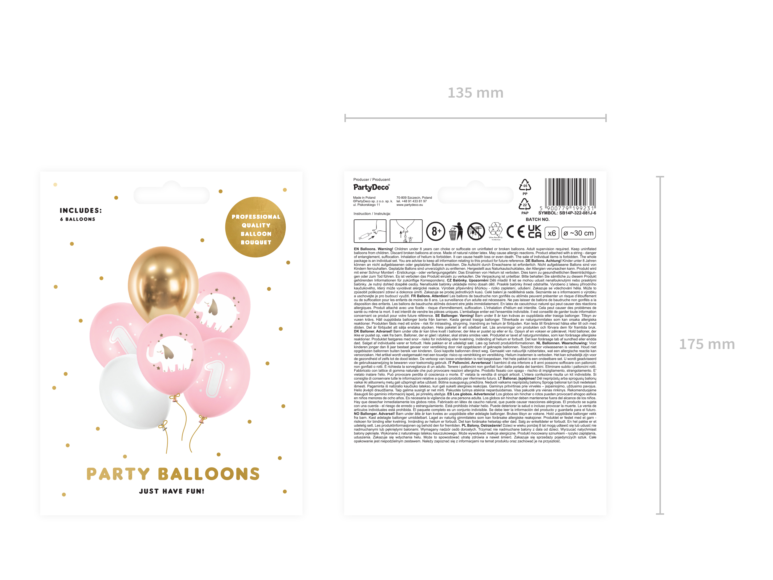 Party Balloons Baby Geburtstag Set 6 Stück 30cm Party Balloons Baby Geburtstag Set 6 Stück 30cm